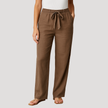 FJØRNA Reyna women's drawstring wide-leg pants in soft fabric, featuring a relaxed fit and adjustable waistband.