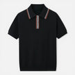 Men's lightweight ribbed cotton polo shirt in classic fit by FJØRNA, showcasing the textured ribbed design and collar detail.