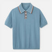 Men's lightweight ribbed cotton polo shirt by FJØRNA, featuring a classic fit and comfortable design for men.