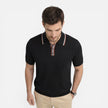 Men's lightweight ribbed cotton polo shirt by FJØRNA, featuring a classic fit and comfortable design.
