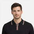 Men's lightweight ribbed cotton polo shirt by FJØRNA, classic fit, comfortable men's shirt with textured ribbed design.