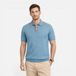 Men's lightweight ribbed cotton polo shirt by FJØRNA, classic fit, comfortable and stylish men's shirt for casual wear.