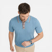 Men's lightweight ribbed cotton polo shirt by FJØRNA, classic fit and comfortable for everyday wear.