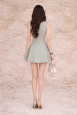 Sage green FJØRNA women's dress with long sleeves and flowy fabric, perfect for casual or semi-formal occasions.