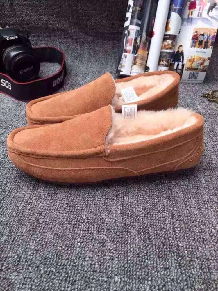 Suede Slippers with Wool Lining - 5