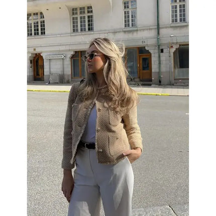 Elena | Chic Tweed Shirt Jacket
