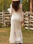 White Lace V-Neck Maxi Dress | Evening Dress