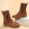 Mira | Round Toe High Boots with Side Zipper