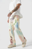 FJØRNA Painted Black Trousers displayed on a model, featuring a tailored fit and stylish design for modern fashion.