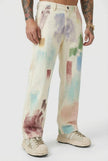 Black painted trousers by FJØRNA featuring a tailored fit and stylish design, shown on a model.