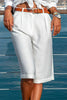 FJØRNA women's lightweight high-waist Bermuda shorts with relaxed fit and pleated design, perfect for summer.