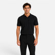 Men's lightweight knitted striped polo shirt by FJØRNA, breathable slim fit summer shirt with a classic design.