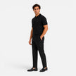 Men's knitted striped polo shirt by FJØRNA, lightweight and breathable slim fit summer shirt for men.
