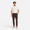 Men's striped knitted polo shirt by FJØRNA, lightweight, breathable, slim fit summer shirt for men.