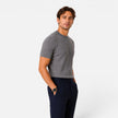 Men's striped knitted T-shirt by FJØRNA, lightweight and slim-fit, ideal for summer casual wear.