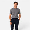 Men's lightweight knitted striped T-shirt by FJØRNA, slim fit summer shirt with comfortable, breathable fabric.