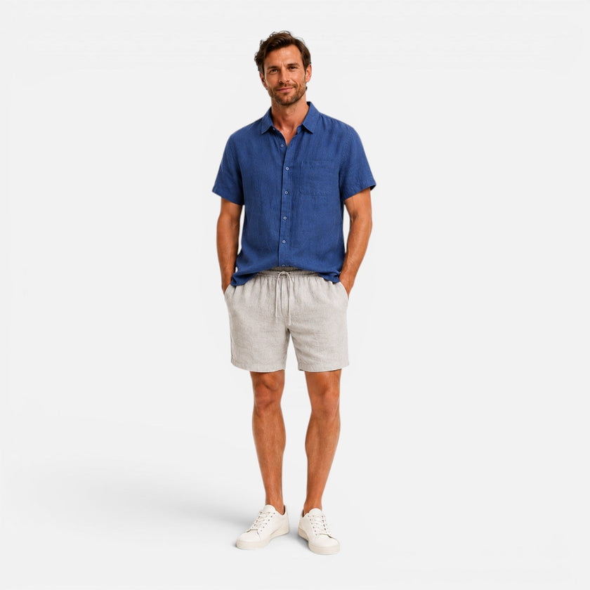 Men's lightweight, breathable two-piece summer set by FJØRNA featuring casual fit and comfortable fabric.