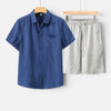 Men's FJØRNA two-piece summer set with lightweight, breathable fabric, casual fit, perfect for warm weather.
