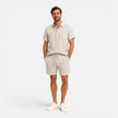 FJØRNA men's summer set with lightweight, breathable shirt and shorts for warm weather, casual and comfortable style.