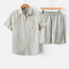 Men's lightweight summer set with breathable shirt and shorts by FJØRNA, perfect for warm weather and casual outings.