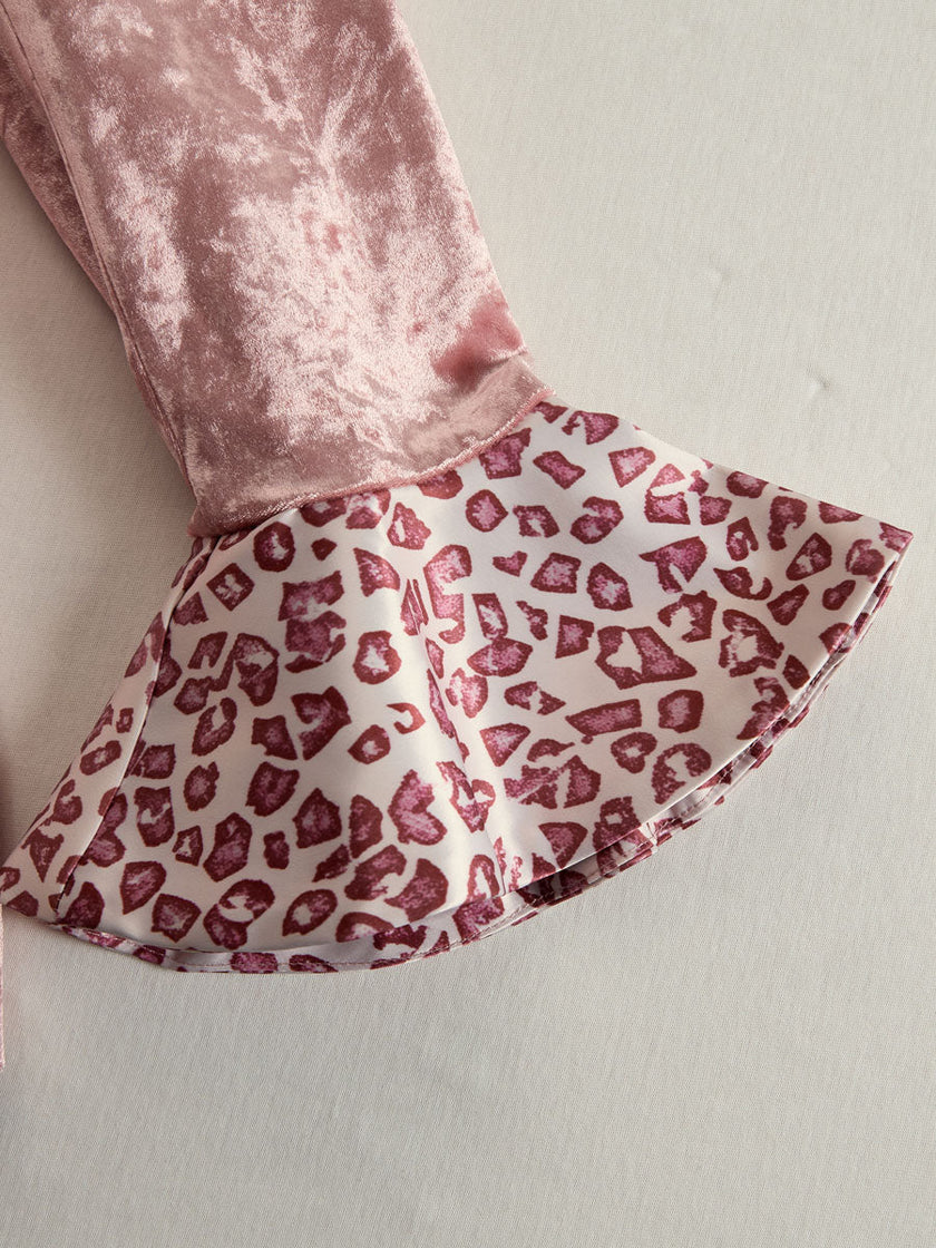 FJØRNA pink leopard print velvet blazer with contrasting lapel, stylish jackets and blazers for a bold fashion statement.