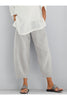 FJØRNA women's lightweight summer tapered cropped pants with elastic waist and breathable fabric, relaxed fit for casual wear.