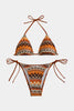 FJØRNA women's triangle bikini set with adjustable tie straps, featuring a classic swimwear design for summer beachwear.