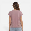 Women's V-neck twist front casual T-shirt by FJØRNA, soft summer top with short sleeves and relaxed fit.