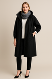 Hooded Black Trench Coat - 5