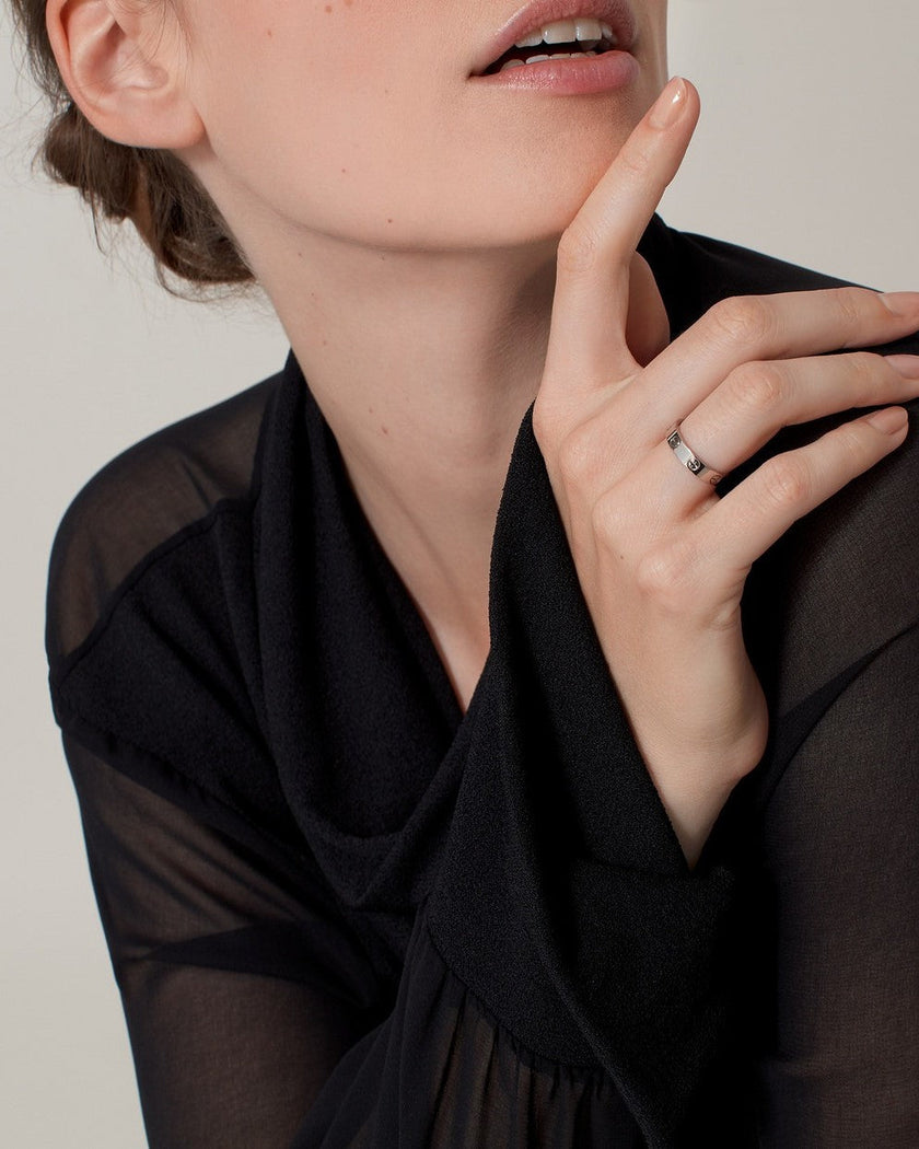 Fjorna | Unisex Ring Silver Size One Zinc Alloy 6