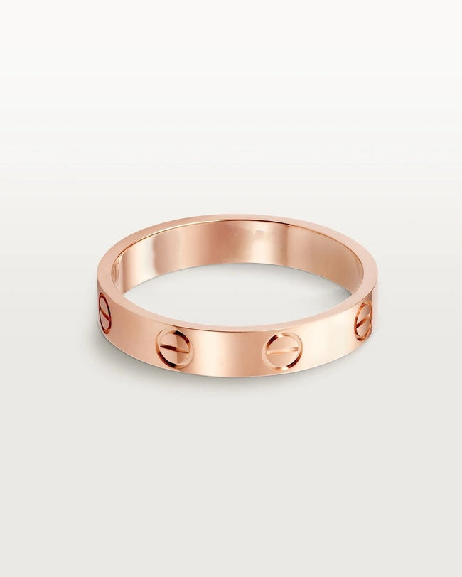 Mia - Screw Detail Ring in Rose Gold Plated Finish