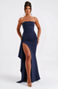 Emily | Strapless Maxi Dress - High-Split Elegant Gown