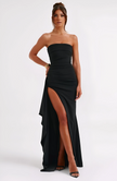 Emily | Strapless Maxi Dress - High-Split Elegant Gown