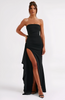Emily | Strapless Maxi Dress - High-Split Elegant Gown