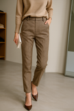 Women’s wool blend trousers by FJØRNA, stylish pants with a tailored fit, featuring a high waist and classic design.