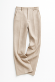 FJØRNA women's wool blend trousers, stylish and tailored pants with a sleek fit, shown in a neutral color on a plain background.
