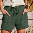 FJØRNA women's lightweight summer shorts with wide legs, drawstring waist, and front pockets, perfect for warm weather.