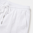 Men's linen cargo shorts by FJØRNA with drawstring waist, featuring multiple cargo pockets and a relaxed fit for casual wear.