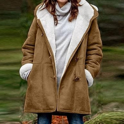 Maya | Cozy Oversized Vegan Fleece Jacket with Hood and Sherpa Lining
