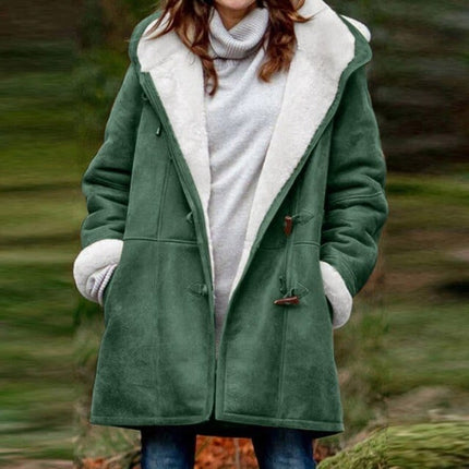 Maya | Cozy Oversized Vegan Fleece Jacket with Hood and Sherpa Lining