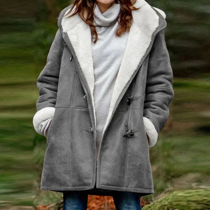 Maya | Cozy Oversized Vegan Fleece Jacket with Hood and Sherpa Lining