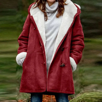 Maya | Cozy Oversized Vegan Fleece Jacket with Hood and Sherpa Lining
